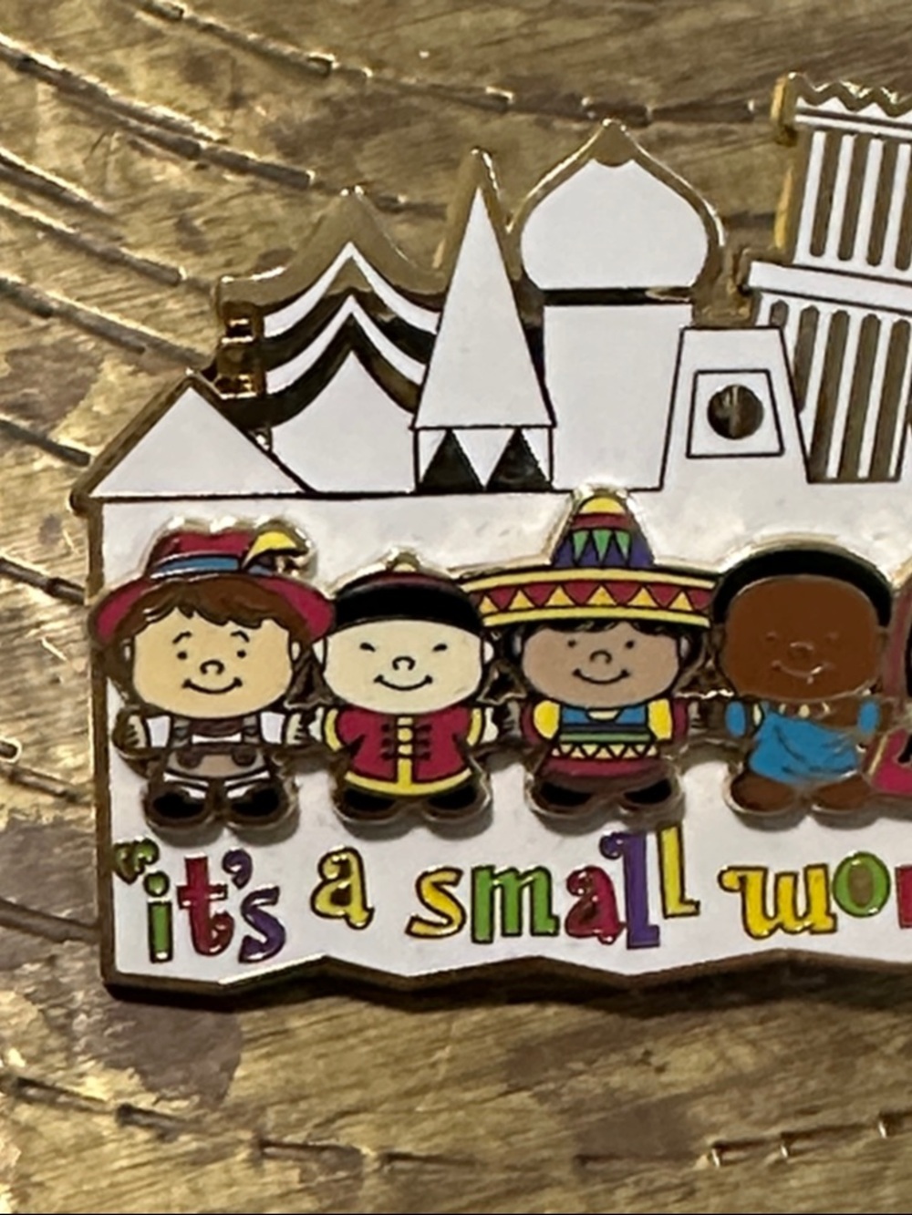 Disney "It's a Small World" Children White Castle Pin Enamel Pin - Picture 2 of 5